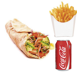 Aap Döner/Durum + Patatas + Lata